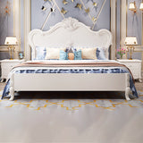 Victorian Solid Color Standard Bed Solid Wood Camelback Bed Frame