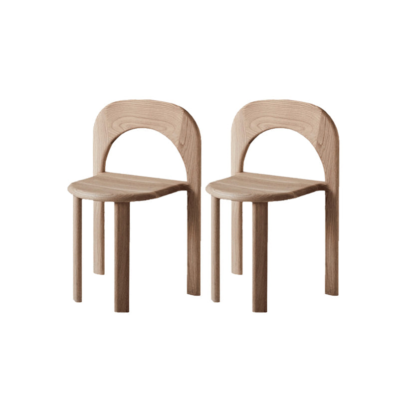 Binnenstapelbare eetkamerstoel vast houten eik massief hout open achterkant eet zijkant stoel