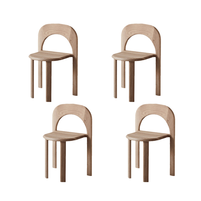 Binnenstapelbare eetkamerstoel vast houten eik massief hout open achterkant eet zijkant stoel