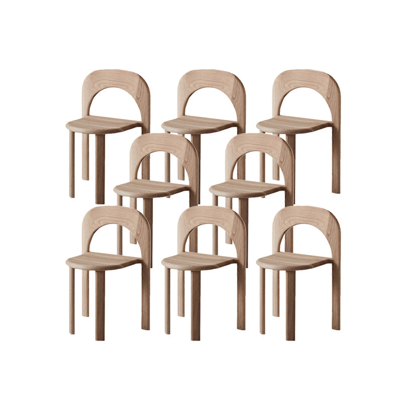 Binnenstapelbare eetkamerstoel vast houten eik massief hout open achterkant eet zijkant stoel