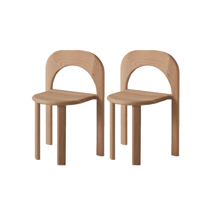 Binnenstapelbare eetkamerstoel vast houten eik massief hout open achterkant eet zijkant stoel