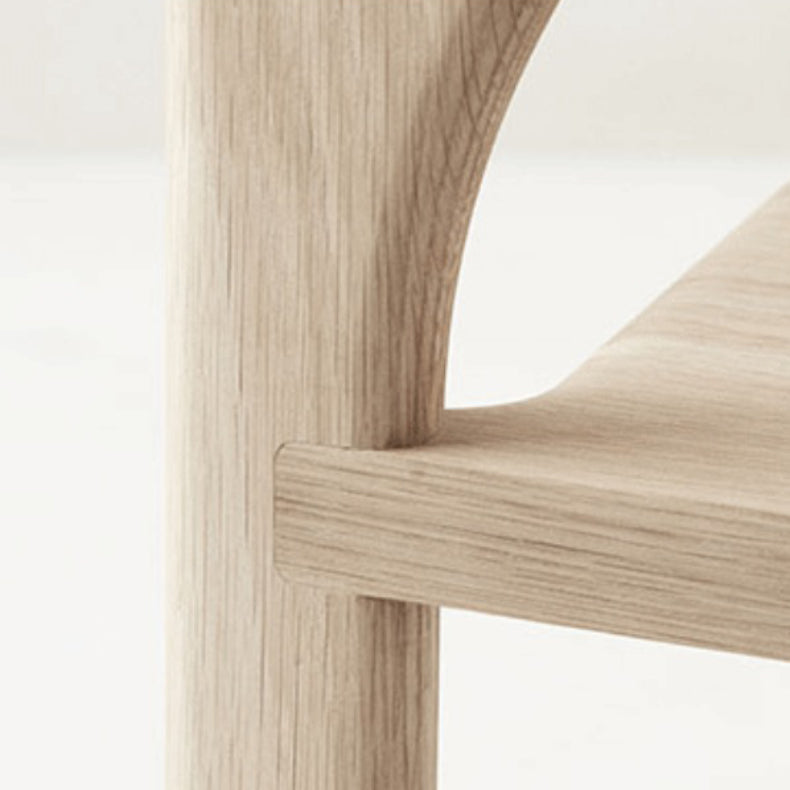 Binnenstapelbare eetkamerstoel vast houten eik massief hout open achterkant eet zijkant stoel