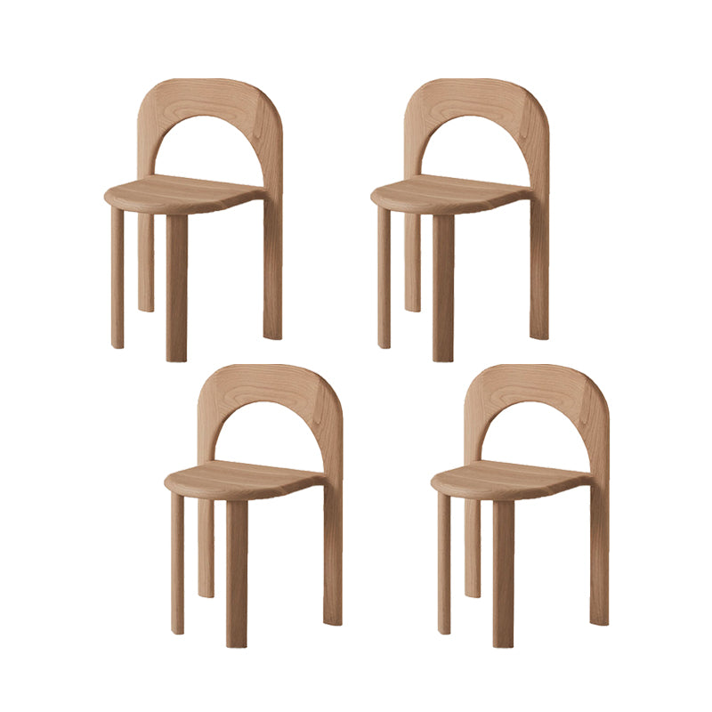 Binnenstapelbare eetkamerstoel vast houten eik massief hout open achterkant eet zijkant stoel