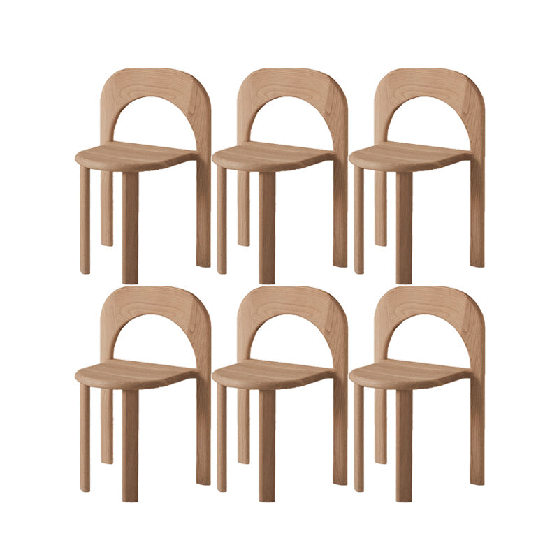 Binnenstapelbare eetkamerstoel vast houten eik massief hout open achterkant eet zijkant stoel