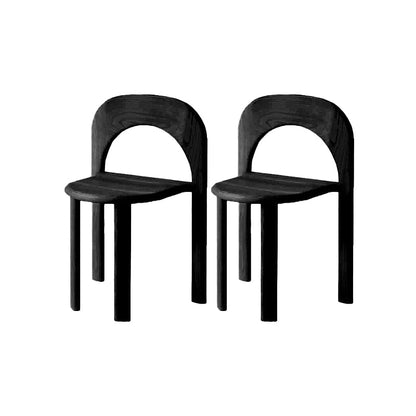 Binnenstapelbare eetkamerstoel vast houten eik massief hout open achterkant eet zijkant stoel