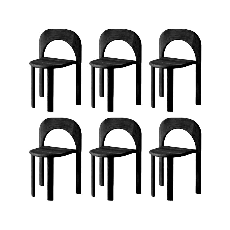 Binnenstapelbare eetkamerstoel vast houten eik massief hout open achterkant eet zijkant stoel