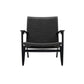 Solid Wood Frame Dining Arm Chair Indoor Arm Chair in Black and Natural