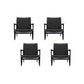 Solid Wood Frame Dining Arm Chair Indoor Arm Chair in Black and Natural