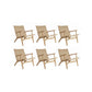 Solid Wood Frame Dining Arm Chair Indoor Arm Chair in Black and Natural