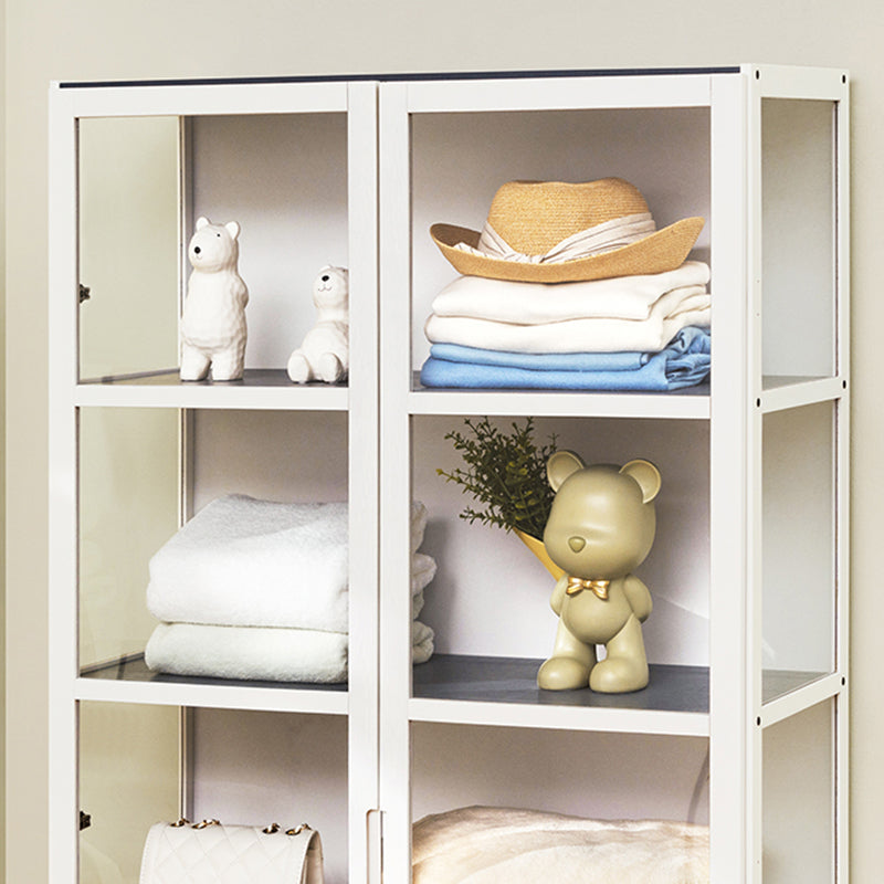 Modern Wood Accent Cabinet, Rectangle Lacquered Storage Cabinet, White Clearhalo 'Cabinets & Chests' 'cabinets_chests' 'furn' 'furn_cabinets_chests' 'Furniture' 'Living Room Furniture' 7453672