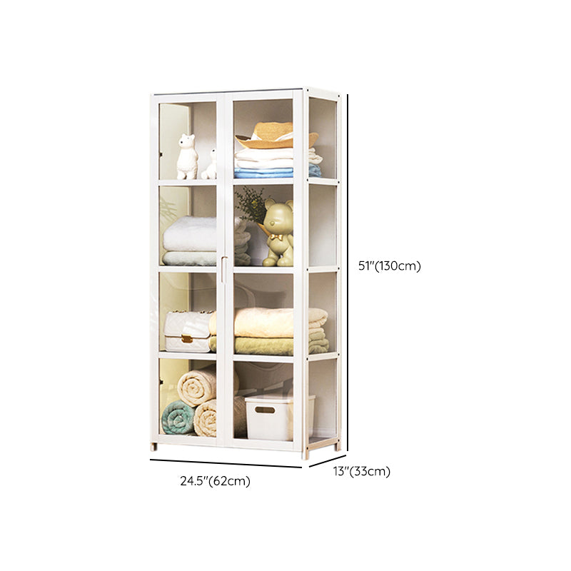 Modern Wood Accent Cabinet, Rectangle Lacquered Storage Cabinet, White Clearhalo 'Cabinets & Chests' 'cabinets_chests' 'furn' 'furn_cabinets_chests' 'Furniture' 'Living Room Furniture' 7453677