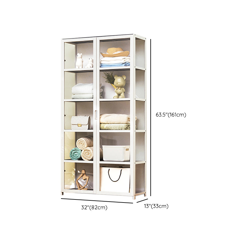 Modern Wood Accent Cabinet, Rectangle Lacquered Storage Cabinet, White Clearhalo 'Cabinets & Chests' 'cabinets_chests' 'furn' 'furn_cabinets_chests' 'Furniture' 'Living Room Furniture' 7453680