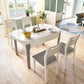 Contemporary Dining Table for Home White Dinette Table with Wooden Frame