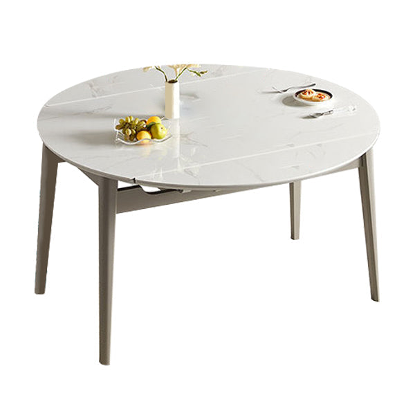 Contemporary Dining Table for Home White Dinette Table with Wooden Frame