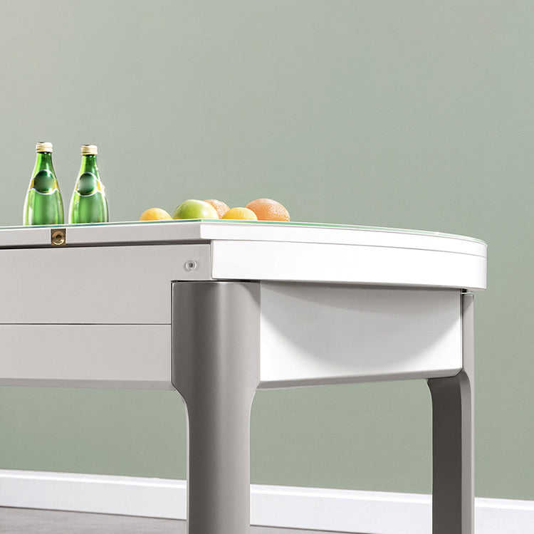 Contemporary Dining Table for Home White Dinette Table with Wooden Frame