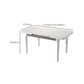 Contemporary Dining Table for Home White Dinette Table with Wooden Frame
