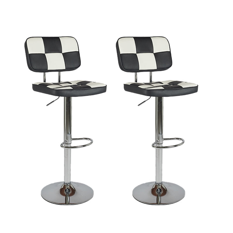 Modern Style Counter Stool Pu Leather Adjustable Height Bar Stool Black 2 Piece Set Clearhalo 'Bar Furniture' 'Bar Stools' 'bar_stools' 'furn' 'furn_bar_stools' 'Furniture' 'Kitchen & Dining Furniture' 7454085