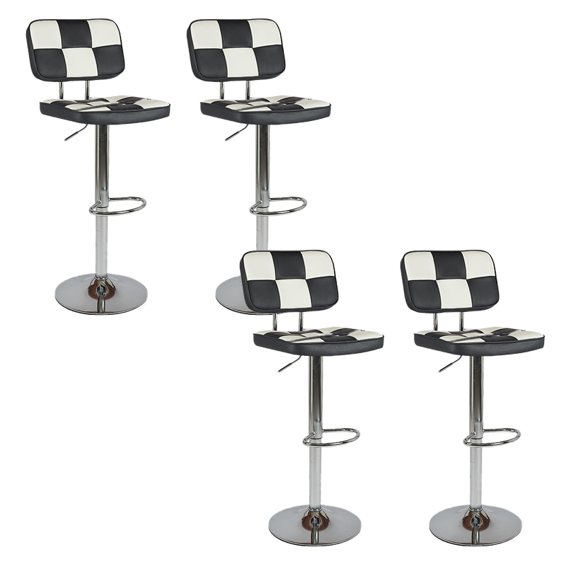 Modern Style Counter Stool Pu Leather Adjustable Height Bar Stool Black 4 Piece Set Clearhalo 'Bar Furniture' 'Bar Stools' 'bar_stools' 'furn' 'furn_bar_stools' 'Furniture' 'Kitchen & Dining Furniture' 7454086