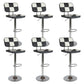Modern Style Counter Stool Pu Leather Adjustable Height Bar Stool Black 6 Piece Set Clearhalo 'Bar Furniture' 'Bar Stools' 'bar_stools' 'furn' 'furn_bar_stools' 'Furniture' 'Kitchen & Dining Furniture' 7454089