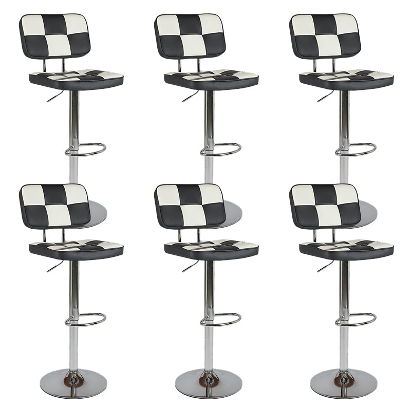 Modern Style Counter Stool Pu Leather Adjustable Height Bar Stool Black 6 Piece Set Clearhalo 'Bar Furniture' 'Bar Stools' 'bar_stools' 'furn' 'furn_bar_stools' 'Furniture' 'Kitchen & Dining Furniture' 7454089