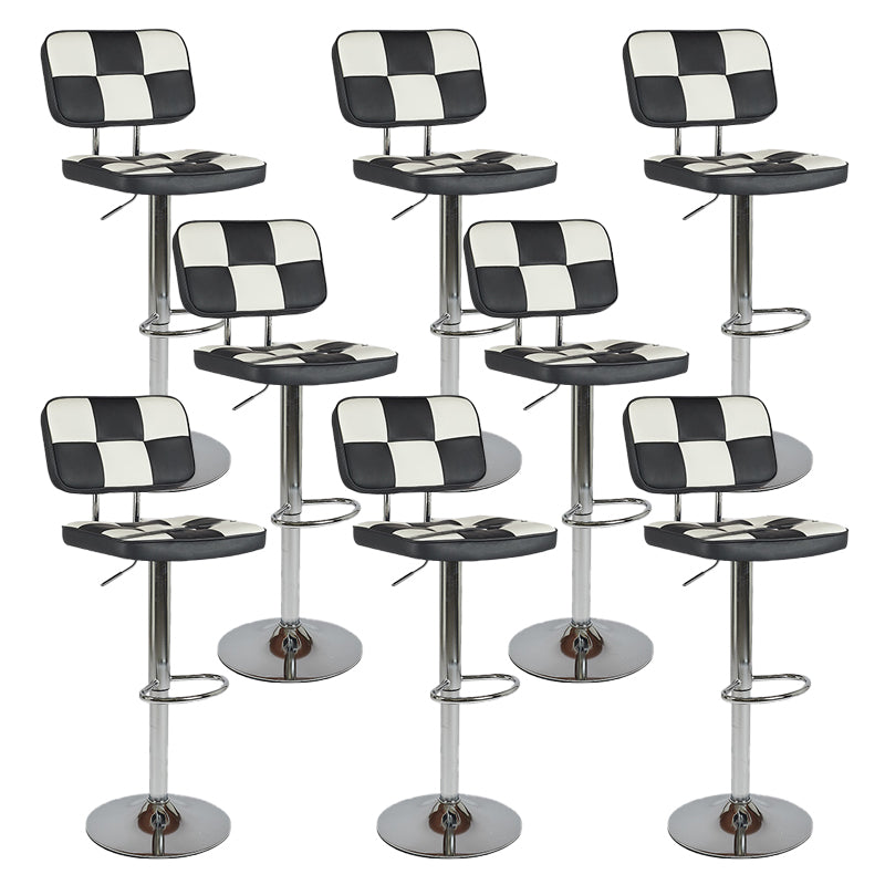 Modern Style Counter Stool Pu Leather Adjustable Height Bar Stool Black 8 Piece Set Clearhalo 'Bar Furniture' 'Bar Stools' 'bar_stools' 'furn' 'furn_bar_stools' 'Furniture' 'Kitchen & Dining Furniture' 7454090
