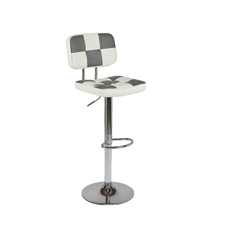 Modern Style Counter Stool Pu Leather Adjustable Height Bar Stool Grey 1 Piece Clearhalo 'Bar Furniture' 'Bar Stools' 'bar_stools' 'furn' 'furn_bar_stools' 'Furniture' 'Kitchen & Dining Furniture' 7454092