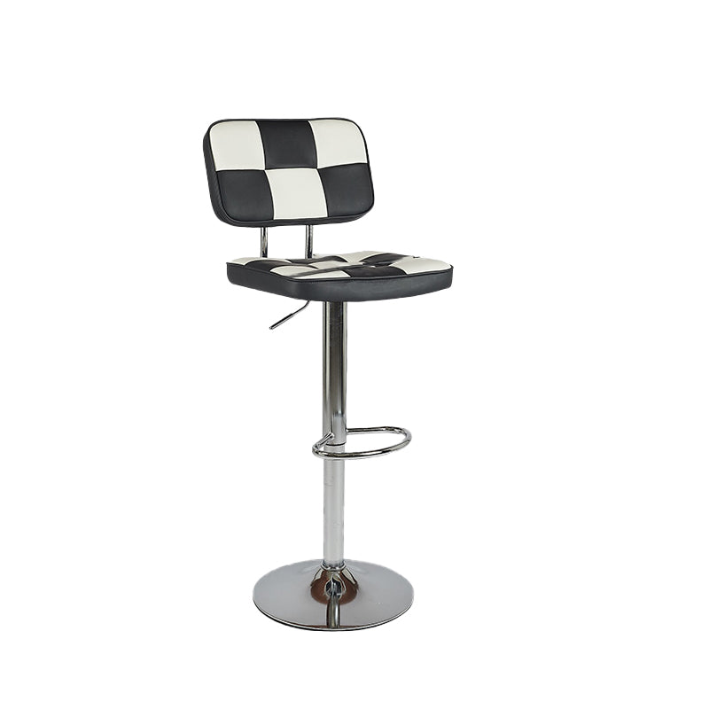 Modern Style Counter Stool Pu Leather Adjustable Height Bar Stool Black 1 Piece Clearhalo 'Bar Furniture' 'Bar Stools' 'bar_stools' 'furn' 'furn_bar_stools' 'Furniture' 'Kitchen & Dining Furniture' 7454093