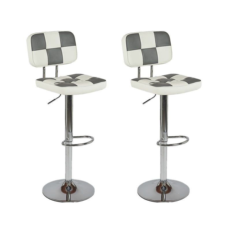 Modern Style Counter Stool Pu Leather Adjustable Height Bar Stool Grey 2 Piece Set Clearhalo 'Bar Furniture' 'Bar Stools' 'bar_stools' 'furn' 'furn_bar_stools' 'Furniture' 'Kitchen & Dining Furniture' 7454094