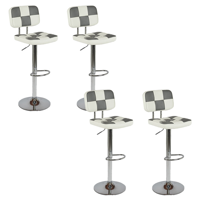 Modern Style Counter Stool Pu Leather Adjustable Height Bar Stool Grey 4 Piece Set Clearhalo 'Bar Furniture' 'Bar Stools' 'bar_stools' 'furn' 'furn_bar_stools' 'Furniture' 'Kitchen & Dining Furniture' 7454097