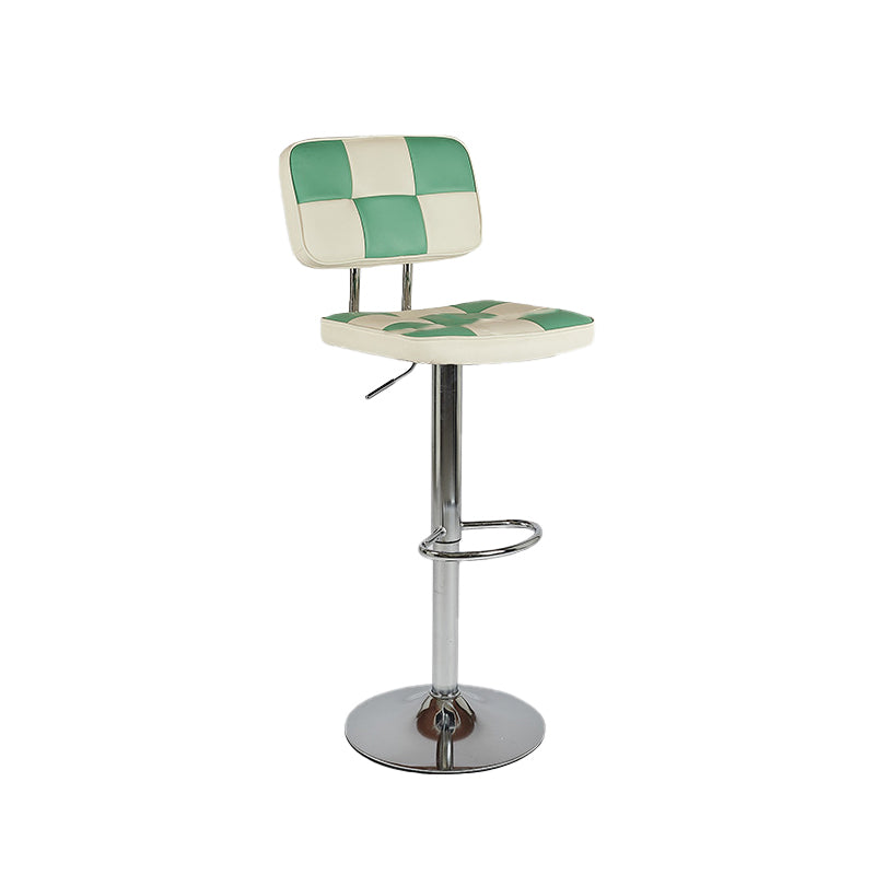 Modern Style Counter Stool Pu Leather Adjustable Height Bar Stool Green 1 Piece Clearhalo 'Bar Furniture' 'Bar Stools' 'bar_stools' 'furn' 'furn_bar_stools' 'Furniture' 'Kitchen & Dining Furniture' 7454102
