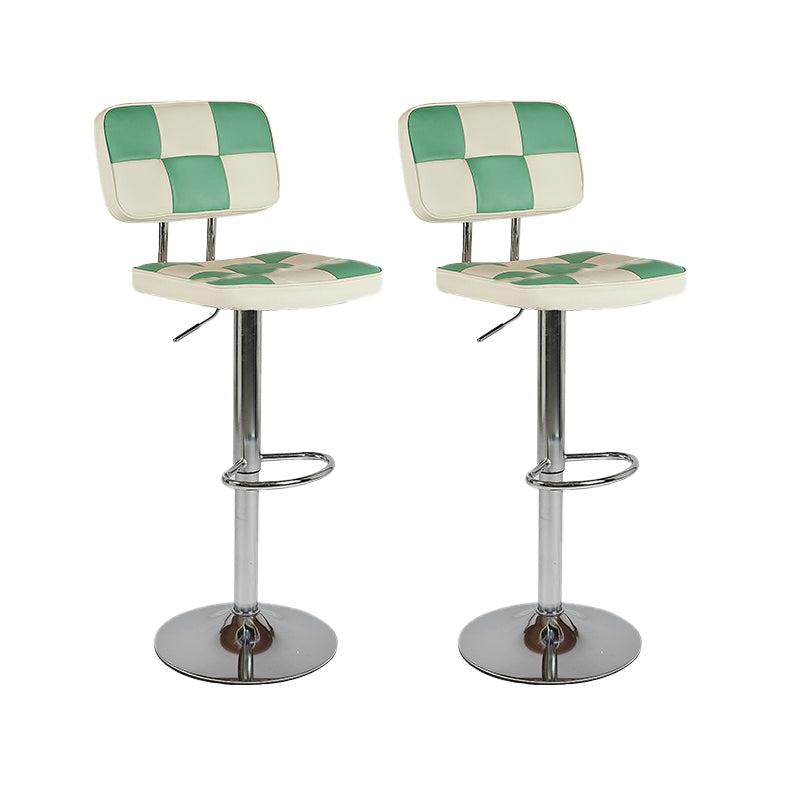 Modern Style Counter Stool Pu Leather Adjustable Height Bar Stool Green 2 Piece Set Clearhalo 'Bar Furniture' 'Bar Stools' 'bar_stools' 'furn' 'furn_bar_stools' 'Furniture' 'Kitchen & Dining Furniture' 7454104