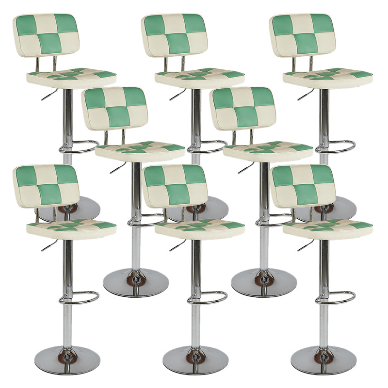 Modern Style Counter Stool Pu Leather Adjustable Height Bar Stool Green 8 Piece Set Clearhalo 'Bar Furniture' 'Bar Stools' 'bar_stools' 'furn' 'furn_bar_stools' 'Furniture' 'Kitchen & Dining Furniture' 7454107