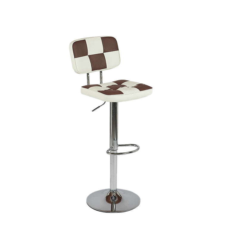 Modern Style Counter Stool Pu Leather Adjustable Height Bar Stool Brown 1 Piece Clearhalo 'Bar Furniture' 'Bar Stools' 'bar_stools' 'furn' 'furn_bar_stools' 'Furniture' 'Kitchen & Dining Furniture' 7454108