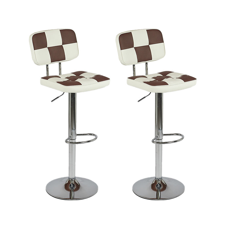 Modern Style Counter Stool Pu Leather Adjustable Height Bar Stool Brown 2 Piece Set Clearhalo 'Bar Furniture' 'Bar Stools' 'bar_stools' 'furn' 'furn_bar_stools' 'Furniture' 'Kitchen & Dining Furniture' 7454109