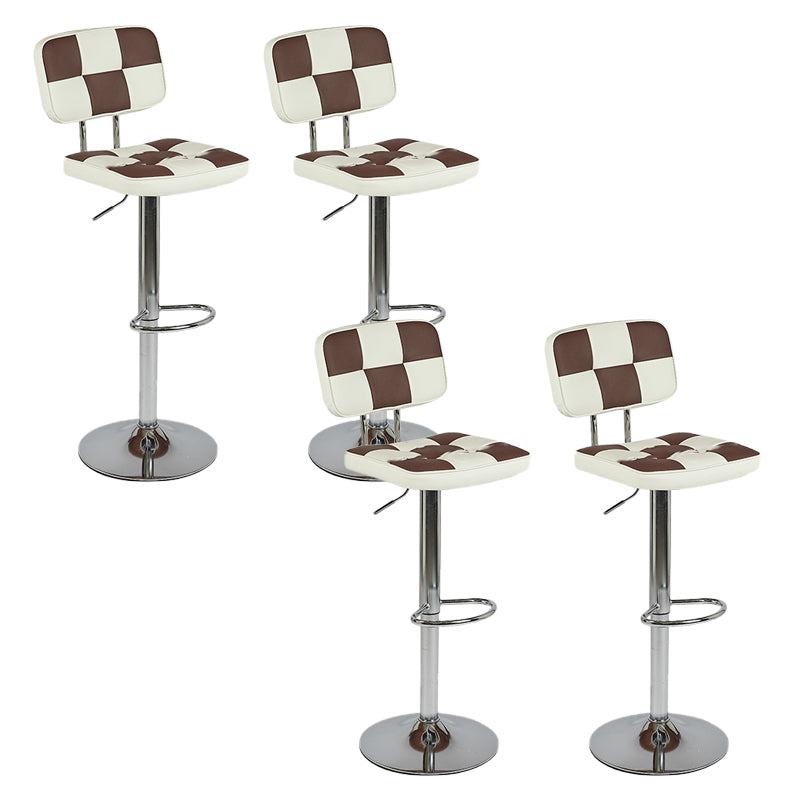 Modern Style Counter Stool Pu Leather Adjustable Height Bar Stool Brown 4 Piece Set Clearhalo 'Bar Furniture' 'Bar Stools' 'bar_stools' 'furn' 'furn_bar_stools' 'Furniture' 'Kitchen & Dining Furniture' 7454110