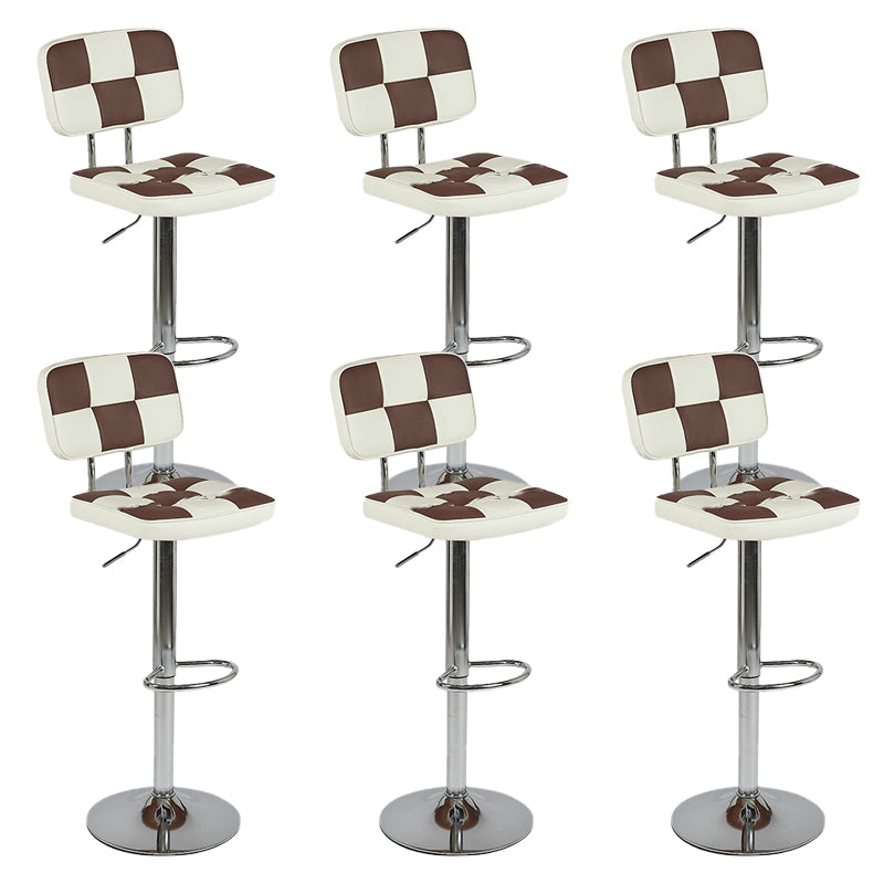Modern Style Counter Stool Pu Leather Adjustable Height Bar Stool Brown 6 Piece Set Clearhalo 'Bar Furniture' 'Bar Stools' 'bar_stools' 'furn' 'furn_bar_stools' 'Furniture' 'Kitchen & Dining Furniture' 7454111