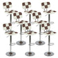 Modern Style Counter Stool Pu Leather Adjustable Height Bar Stool Brown 8 Piece Set Clearhalo 'Bar Furniture' 'Bar Stools' 'bar_stools' 'furn' 'furn_bar_stools' 'Furniture' 'Kitchen & Dining Furniture' 7454112