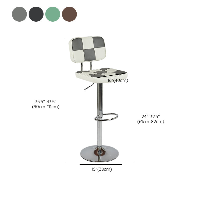 Modern Style Counter Stool Pu Leather Adjustable Height Bar Stool Clearhalo 'Bar Furniture' 'Bar Stools' 'bar_stools' 'furn' 'furn_bar_stools' 'Furniture' 'Kitchen & Dining Furniture' 7454113