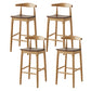 Modern Armless Backrest Counter Stool Wood Cafe Bar Stool with Wooden Seat Brown 4 Piece Set Clearhalo 'Bar Furniture' 'Bar Stools' 'bar_stools' 'furn' 'furn_bar_stools' 'Furniture' 'Kitchen & Dining Furniture' 7454118