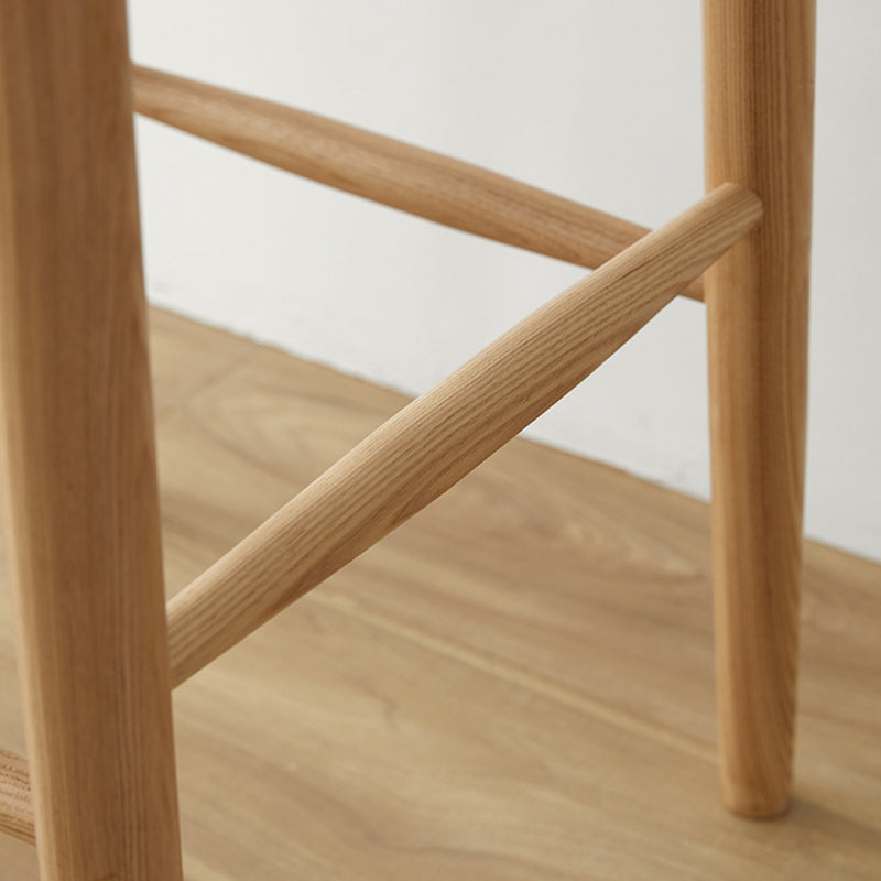 Modern Armless Backrest Counter Stool Wood Cafe Bar Stool with Wooden Seat Clearhalo 'Bar Furniture' 'Bar Stools' 'bar_stools' 'furn' 'furn_bar_stools' 'Furniture' 'Kitchen & Dining Furniture' 7454120