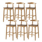 Modern Armless Backrest Counter Stool Wood Cafe Bar Stool with Wooden Seat Brown 6 Piece Set Clearhalo 'Bar Furniture' 'Bar Stools' 'bar_stools' 'furn' 'furn_bar_stools' 'Furniture' 'Kitchen & Dining Furniture' 7454121