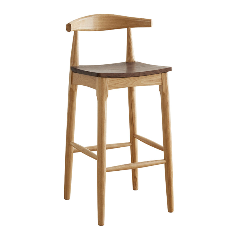 Modern Armless Backrest Counter Stool Wood Cafe Bar Stool with Wooden Seat Clearhalo 'Bar Furniture' 'Bar Stools' 'bar_stools' 'furn' 'furn_bar_stools' 'Furniture' 'Kitchen & Dining Furniture' 7454123