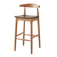 Modern Armless Backrest Counter Stool Wood Cafe Bar Stool with Wooden Seat Light Brown 1 Piece Clearhalo 'Bar Furniture' 'Bar Stools' 'bar_stools' 'furn' 'furn_bar_stools' 'Furniture' 'Kitchen & Dining Furniture' 7454124