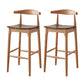 Modern Armless Backrest Counter Stool Wood Cafe Bar Stool with Wooden Seat Light Brown 2 Piece Set Clearhalo 'Bar Furniture' 'Bar Stools' 'bar_stools' 'furn' 'furn_bar_stools' 'Furniture' 'Kitchen & Dining Furniture' 7454126