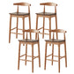 Modern Armless Backrest Counter Stool Wood Cafe Bar Stool with Wooden Seat Light Brown 4 Piece Set Clearhalo 'Bar Furniture' 'Bar Stools' 'bar_stools' 'furn' 'furn_bar_stools' 'Furniture' 'Kitchen & Dining Furniture' 7454128