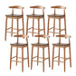 Modern Armless Backrest Counter Stool Wood Cafe Bar Stool with Wooden Seat Light Brown 6 Piece Set Clearhalo 'Bar Furniture' 'Bar Stools' 'bar_stools' 'furn' 'furn_bar_stools' 'Furniture' 'Kitchen & Dining Furniture' 7454129