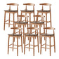Modern Armless Backrest Counter Stool Wood Cafe Bar Stool with Wooden Seat Light Brown 8 Piece Set Clearhalo 'Bar Furniture' 'Bar Stools' 'bar_stools' 'furn' 'furn_bar_stools' 'Furniture' 'Kitchen & Dining Furniture' 7454130