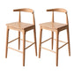 Modern Armless Backrest Counter Stool Wood Cafe Bar Stool with Wooden Seat Natural 2 Piece Set Clearhalo 'Bar Furniture' 'Bar Stools' 'bar_stools' 'furn' 'furn_bar_stools' 'Furniture' 'Kitchen & Dining Furniture' 7454132