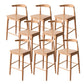 Modern Armless Backrest Counter Stool Wood Cafe Bar Stool with Wooden Seat Natural 8 Piece Set Clearhalo 'Bar Furniture' 'Bar Stools' 'bar_stools' 'furn' 'furn_bar_stools' 'Furniture' 'Kitchen & Dining Furniture' 7454135