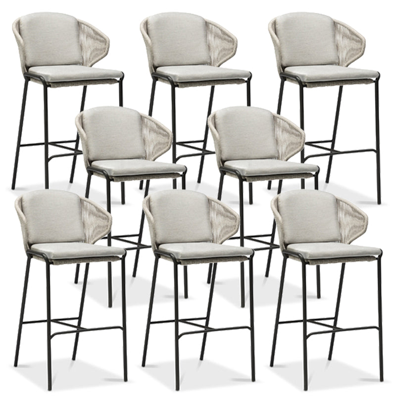 Indoor Living Room Bar Stool Upholstered Bar Stool with Footrest